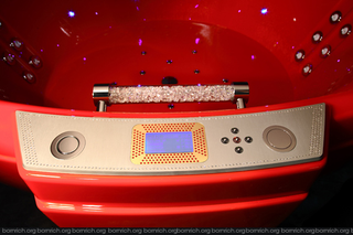Illustration for article titled Gold-Framed, Dual-HDTV-Wielding, GSM-Controlled Bathtub Won't Get You Any Cleaner